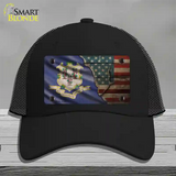 Connecticut/American Flag Novelty License Plate Hat Mesh / Black