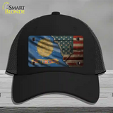 Georgia/American Flag Novelty License Plate Hat Mesh / Black