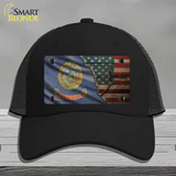 Idaho/American Flag Novelty License Plate Hat Mesh / Black