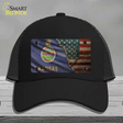 Kansas/American Flag Novelty License Plate Hat Mesh / Black