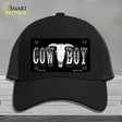 Cowboy Longhorn Skull Novelty License Plate Hat Mesh / Black