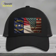 North Carolina/American Flag Novelty License Plate Hat Mesh / Black