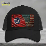 Tennessee/American Flag Novelty License Plate Hat Mesh / Black