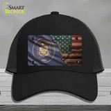 Utah/American Flag Novelty License Plate Hat Mesh / Black