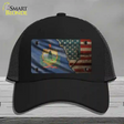 Vermont/American Flag Novelty License Plate Hat Mesh / Black