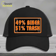 49% Biker 51% Trash Novelty License Plate Hat Mesh / Black