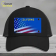 California with Blue California Plate Novelty License Plate Hat Mesh / Black