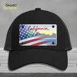 California Tahoe Plate American Flag Novelty License Plate Hat Mesh / Black