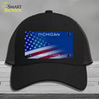 Michigan Great Lakes Plate American Flag Novelty License Plate Hat Mesh / Black