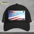 Texas Lone Star Plate American Flag Novelty License Plate Hat Mesh / Black