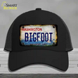 Bigfoot Washington Rusty Novelty License Plate Hat Mesh / Black