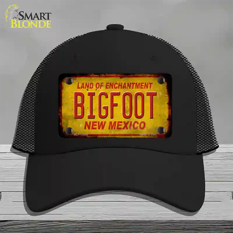 Bigfoot New Mexico Novelty License Plate Hat Mesh / Black