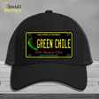 Green Chile New Mexico Black Novelty License Plate Hat Mesh / Black