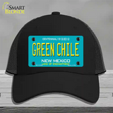 Green Chile New Mexico Green Novelty License Plate Hat Mesh / Black