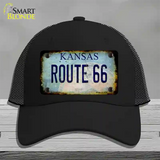 Route 66 Kansas Rusty Novelty License Plate Hat Mesh / Black