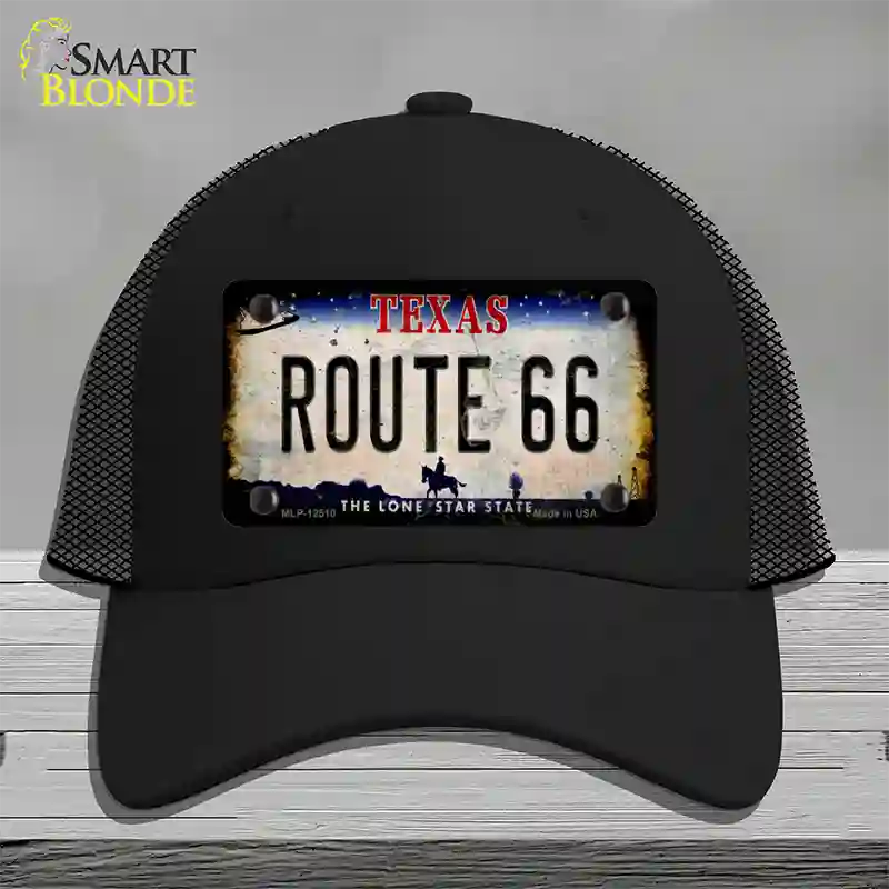 Route 66 Texas Rusty Novelty License Plate Hat Mesh / Black