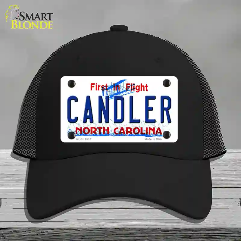 Candler North Carolina Novelty License Plate Hat Mesh / Black