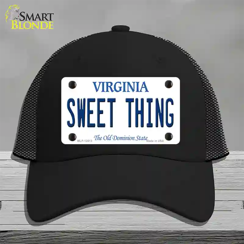 Sweet Thing Virginia Novelty License Plate Hat Mesh / Black