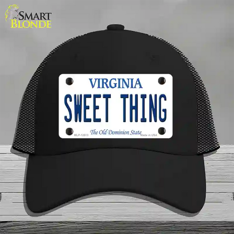 Sweet Thing Virginia Novelty License Plate Hat Mesh / Black