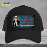 I Want You to Elect Me Trump 2024 Novelty License Plate Hat Mesh / Black