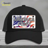 America First Novelty License Plate Hat Mesh / Black