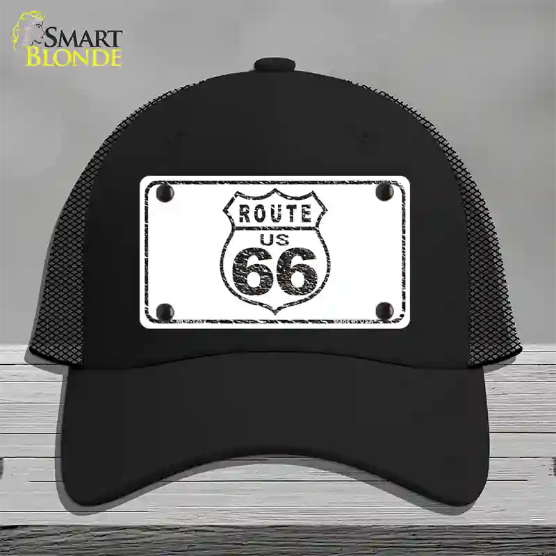 Route 66 Distressed Novelty License Plate Hat Mesh / Black