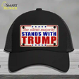 Silent Majority Stands with Trump Novelty License Plate Hat Mesh / Black