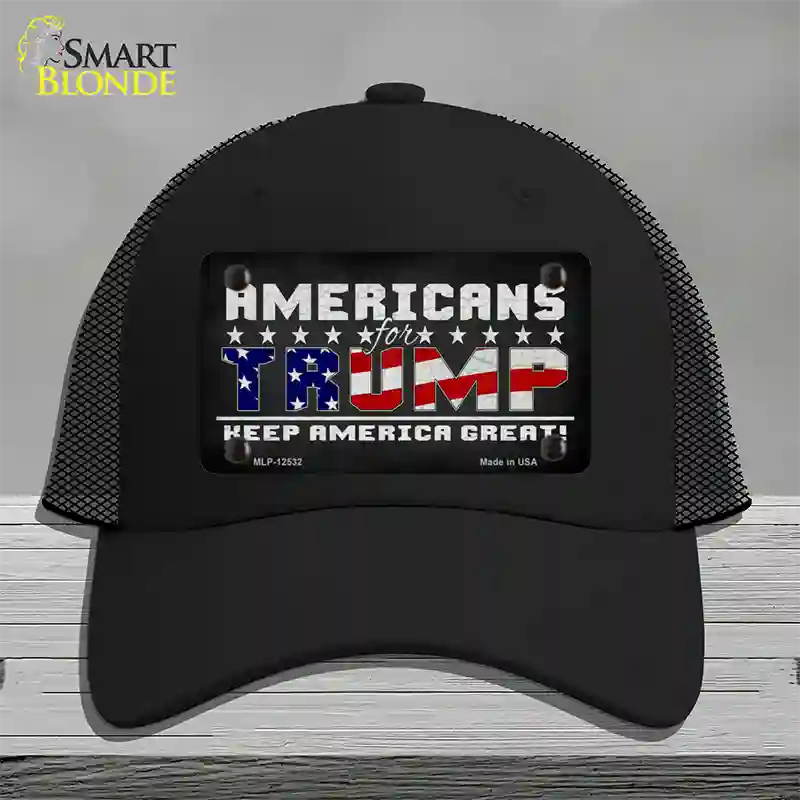 Americans For Trump Novelty License Plate Hat Mesh / Black