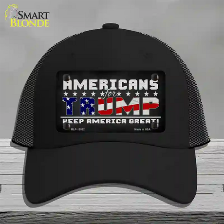 Americans For Trump Novelty License Plate Hat Mesh / Black