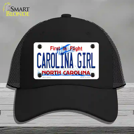 Carolina Girl North Carolina Novelty License Plate Hat Mesh / Black