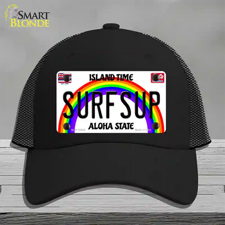 Surfsup Hawaii Novelty License Plate Hat Mesh / Black