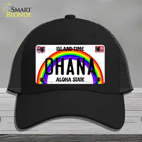 Ohana Hawaii Novelty License Plate Hat Mesh / Black