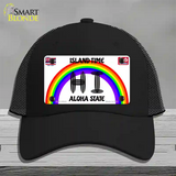 Hawaii Surfboard Novelty License Plate Hat Mesh / Black