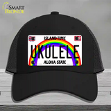 Ukulele Hawaii Novelty License Plate Hat Mesh / Black