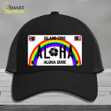 Aloha Hawaii Island Time Novelty License Plate Hat Mesh / Black