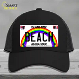 Beach Hawaii Novelty License Plate Hat Mesh / Black