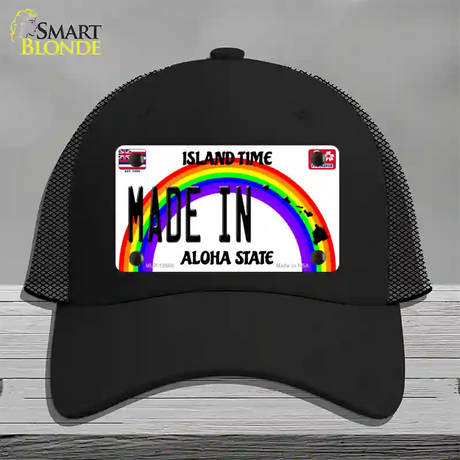 Made In Hawaii Silhouette Novelty License Plate Hat Mesh / Black