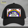 Honolulu Hawaii Novelty License Plate Hat Mesh / Black