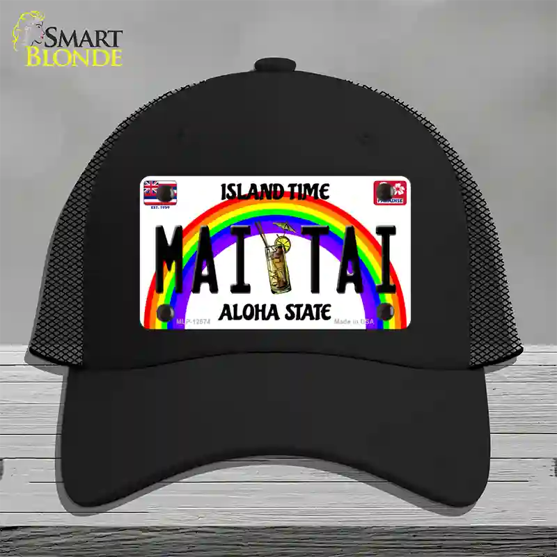 Mai Tai Hawaii Novelty License Plate Hat Mesh / Black