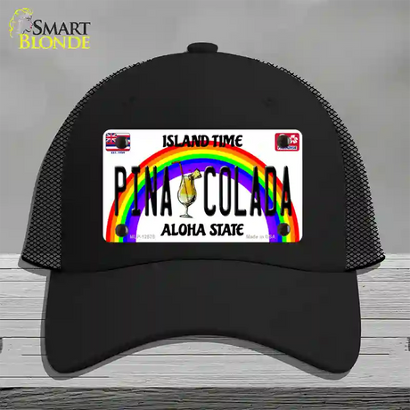 Pina Colada Hawaii Novelty License Plate Hat Mesh / Black