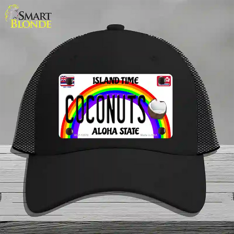 Coconuts Hawaii Novelty License Plate Hat Mesh / Black