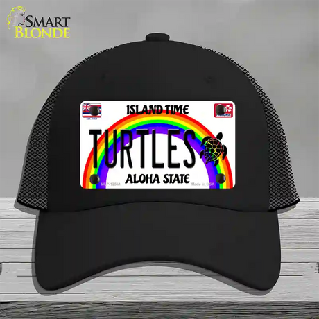 Turtles Hawaii Novelty License Plate Hat Mesh / Black