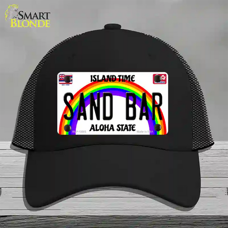 Sand Bar Hawaii Novelty License Plate Hat Mesh / Black