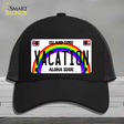 Vacation Hawaii Novelty License Plate Hat Mesh / Black