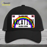 Vacation Hawaii Novelty License Plate Hat Mesh / Black