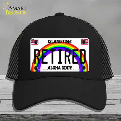 Retired Hawaii Novelty License Plate Hat Mesh / Black