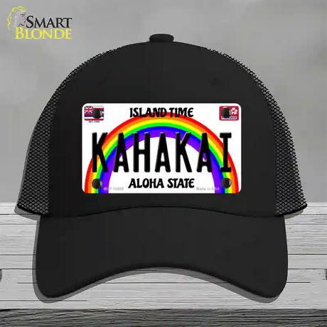 Kahakai Hawaii Novelty License Plate Hat Mesh / Black