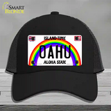 Oahu Hawaii Novelty License Plate Hat Mesh / Black