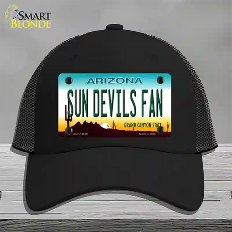 Sun Devils Fan Novelty License Plate Hat Mesh / Black