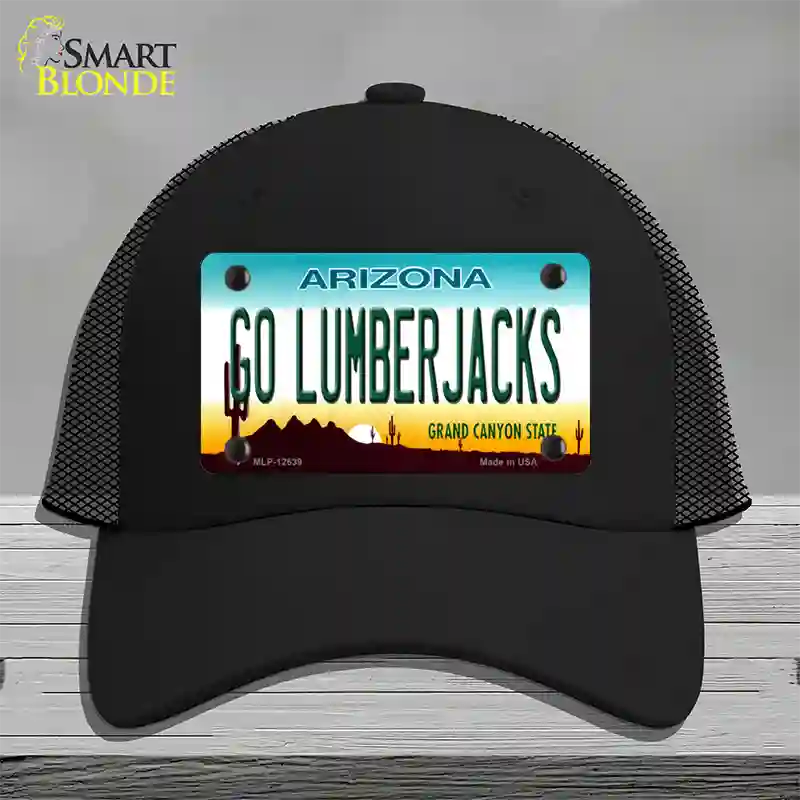 Go Lumberjacks Novelty License Plate Hat Mesh / Black